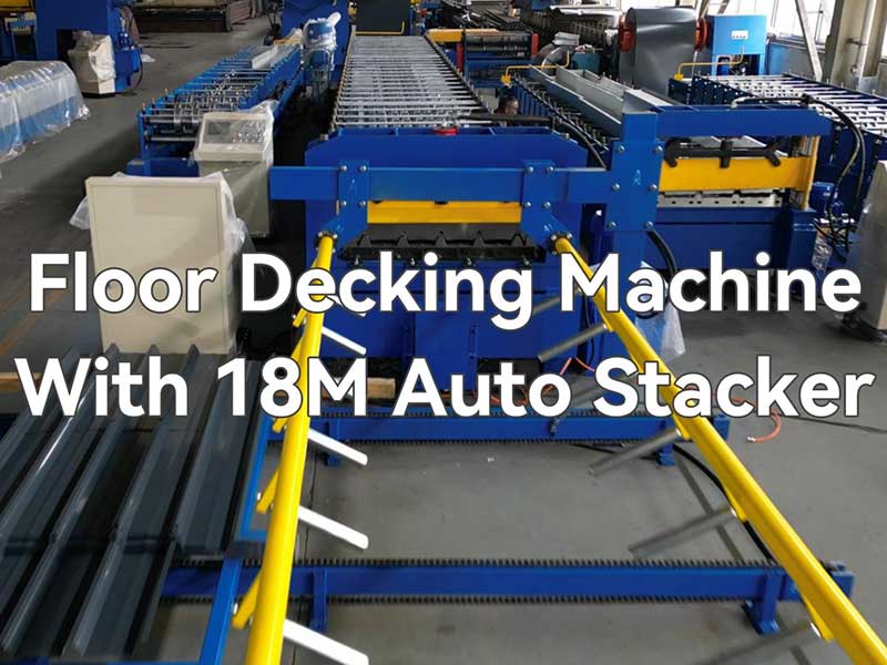 Floor decking machine with 18M auto stacker
